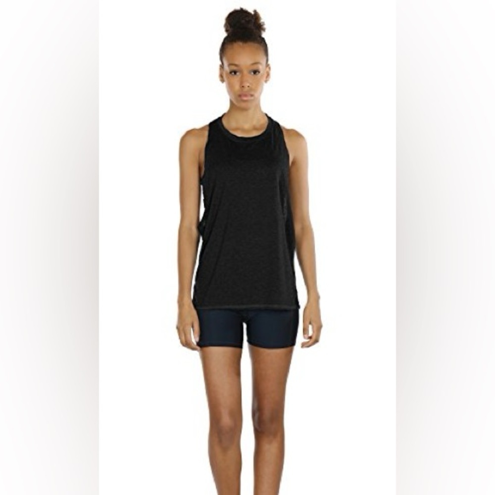 icyzone Black Yoga Top Activewear Workout Sports Racerback Tank Top Size Small